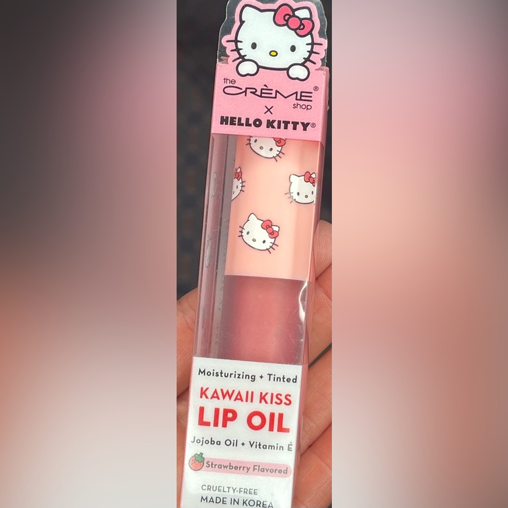 NWT Hello Kitty x The Crème Shop Lip Oil & Lotion Strawberry Peach - Picture 4 of 6